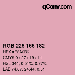 Color code: RGB 226 166 182 | qconv.com