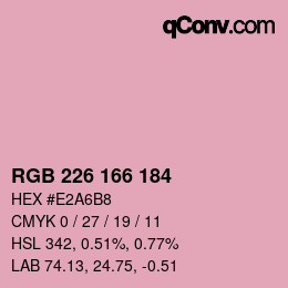 Color code: RGB 226 166 184 | qconv.com