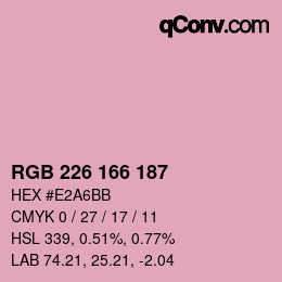 Color code: RGB 226 166 187 | qconv.com