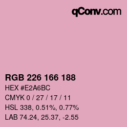 Color code: RGB 226 166 188 | qconv.com