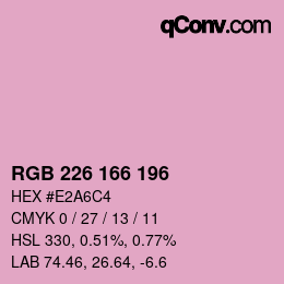 Color code: RGB 226 166 196 | qconv.com