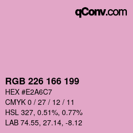 Color code: RGB 226 166 199 | qconv.com