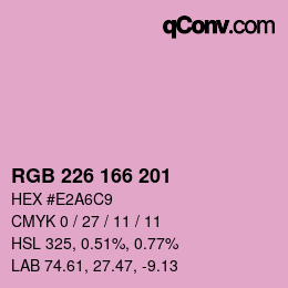 Color code: RGB 226 166 201 | qconv.com