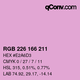 Color code: RGB 226 166 211 | qconv.com
