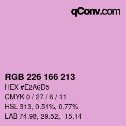Color code: RGB 226 166 213 | qconv.com