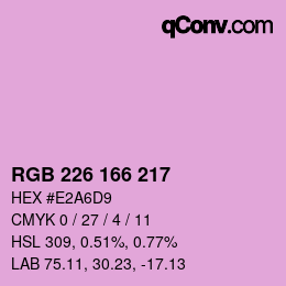 Color code: RGB 226 166 217 | qconv.com