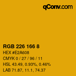 カラーコード: RGB 226 166 8 | qconv.com