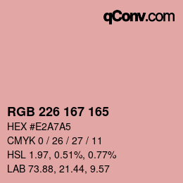 Farbcode: RGB 226 167 165 | qconv.com