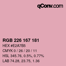 Color code: RGB 226 167 181 | qconv.com