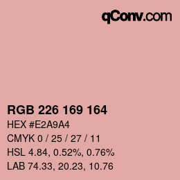 Color code: RGB 226 169 164 | qconv.com