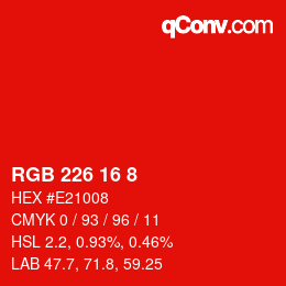 Color code: RGB 226 16 8 | qconv.com