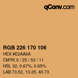 颜色代码: RGB 226 170 106 | qconv.com