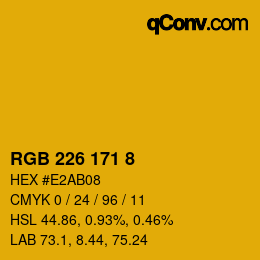 Color code: RGB 226 171 8 | qconv.com
