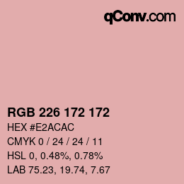 Color code: RGB 226 172 172 | qconv.com