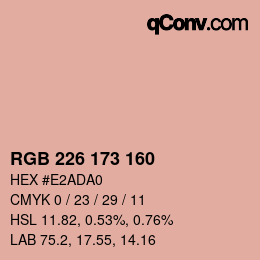 Color code: RGB 226 173 160 | qconv.com