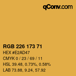 Color code: RGB 226 173 71 | qconv.com