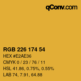 Color code: RGB 226 174 54 | qconv.com