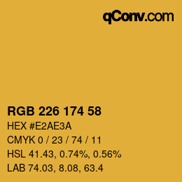 Color code: RGB 226 174 58 | qconv.com
