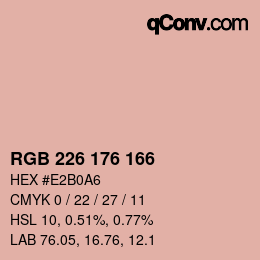 Color code: RGB 226 176 166 | qconv.com