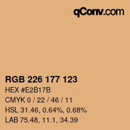 颜色代码: RGB 226 177 123 | qconv.com