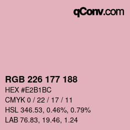 Color code: RGB 226 177 188 | qconv.com