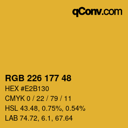 Código de color: RGB 226 177 48 | qconv.com