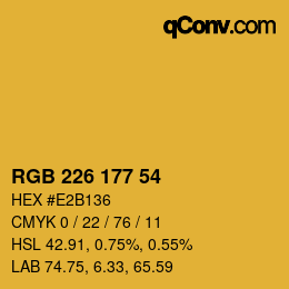 Color code: RGB 226 177 54 | qconv.com