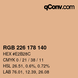Color code: RGB 226 178 140 | qconv.com