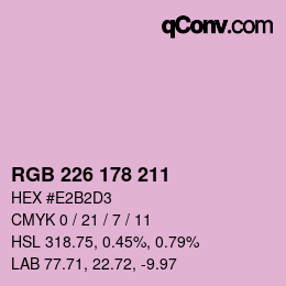 颜色代码: RGB 226 178 211 | qconv.com