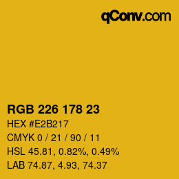 Color code: RGB 226 178 23 | qconv.com