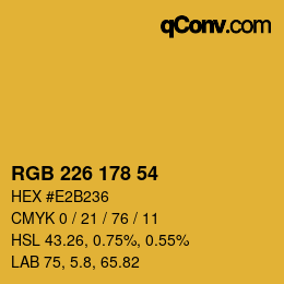 Color code: RGB 226 178 54 | qconv.com