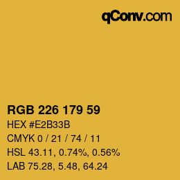 Color code: RGB 226 179 59 | qconv.com