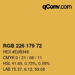 Color code: RGB 226 179 72 | qconv.com