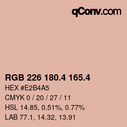 カラーコード: RGB 226 180.4 165.4 | qconv.com