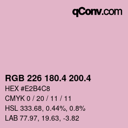 カラーコード: RGB 226 180.4 200.4 | qconv.com