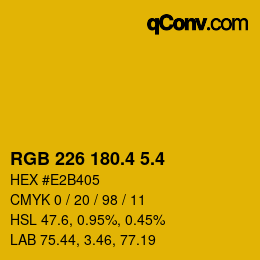 カラーコード: RGB 226 180.4 5.4 | qconv.com