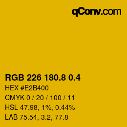 カラーコード: RGB 226 180.8 0.4 | qconv.com