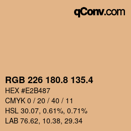 カラーコード: RGB 226 180.8 135.4 | qconv.com