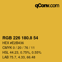 Color code: RGB 226 180.8 54 | qconv.com