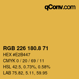 Color code: RGB 226 180.8 71 | qconv.com