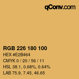 カラーコード: RGB 226 180 100 | qconv.com