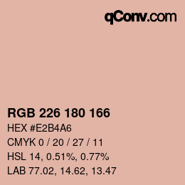 Color code: RGB 226 180 166 | qconv.com