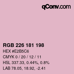 Color code: RGB 226 181 198 | qconv.com