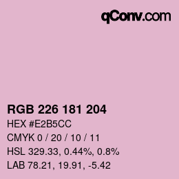 Color code: RGB 226 181 204 | qconv.com