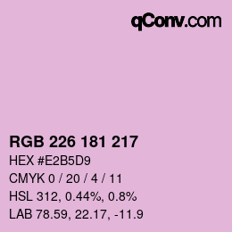 Color code: RGB 226 181 217 | qconv.com