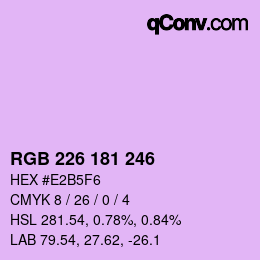 Color code: RGB 226 181 246 | qconv.com