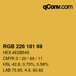 Color code: RGB 226 181 69 | qconv.com
