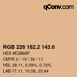 カラーコード: RGB 226 182.2 143.6 | qconv.com
