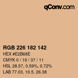 Color code: RGB 226 182 142 | qconv.com