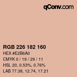Color code: RGB 226 182 160 | qconv.com